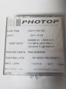 F125/D30全新原装进口ii-vi   photop光纤聚光镜，II-VI议价商品