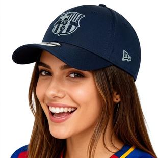 New Era联名巴塞罗那足球Barcelona FC藏青反光队徽9forty男女帽