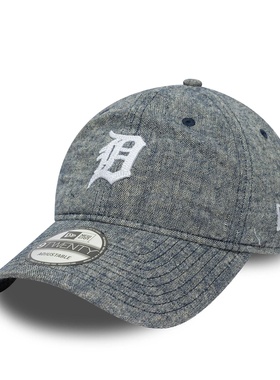 New Era联名Shibaya日柜专售9twenty软顶灰色麻布面料男女棒球帽