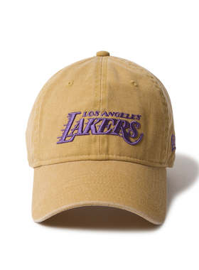 newera纽亦华重工做旧水洗土黄色粗麻面料洛杉矶湖人休闲青少年款