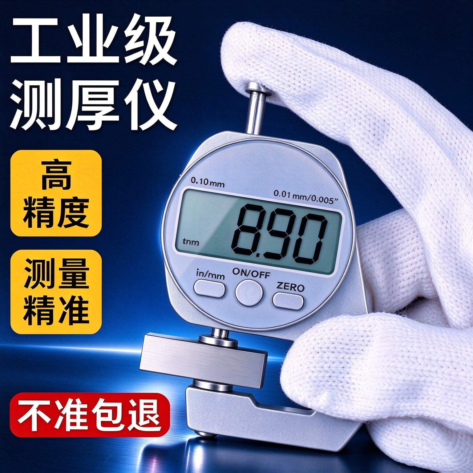 鹿仙子数显测厚仪千分尺钢板钢管厚度薄膜纸张皮革板材壁厚度卡尺