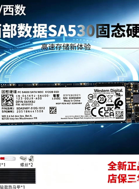 WD/西部数据SA530 512G M.2 2280 SATA接口 SSD笔记本台式机固态