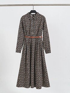 意大利进口超细腻柔软匹马棉高腰立体剪裁连衣裙 配皮带