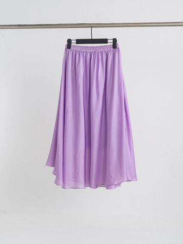 V*IN纯元定织6A真丝松紧腰大摆自带里衬显白紫罗兰高级感半身裙