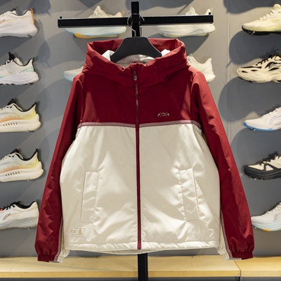 李宁拉链女子短款防泼水短棉服