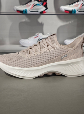 李宁跑步鞋女子2024秋季新款减震舒适网面透气潮流休闲鞋AGLU320