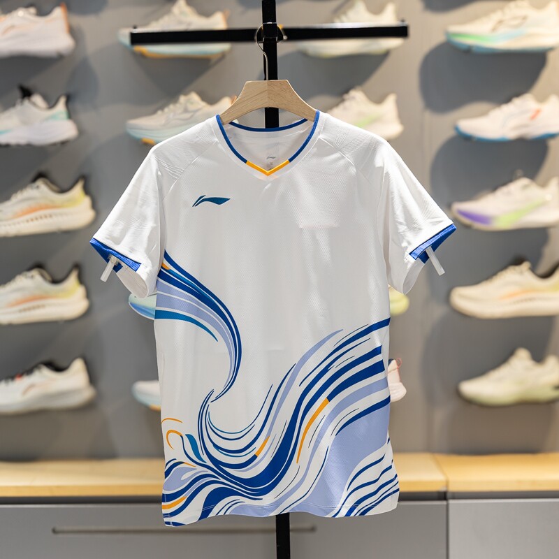 李宁羽毛球服男女同款2026中青队大赛服速干透气比赛短袖AAYW043