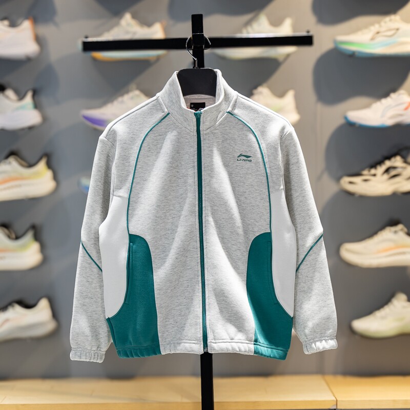 李宁开衫无帽卫衣男童外套2026春装外套男孩春季立领上衣YWDW241