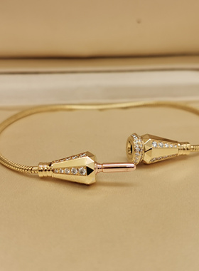 二手正品Boucheron宝诗龙Jack系列18k黄金男女钻石手链17