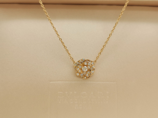 二手正品 吊坠 Piaget伯爵18k玫瑰金满钻女士钻石项链