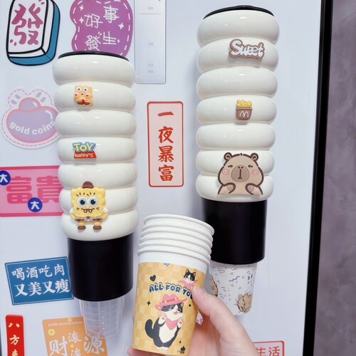 一次性杯子取杯器塑料航空杯架冰箱磁吸免打孔壁挂式纸杯架取杯器