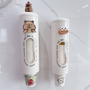 放一次性杯子取杯器纸杯架取杯架水杯收纳盒神器厨房饮水机置物架