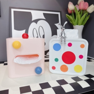 多巴胺抽纸巾盒家用客厅餐桌面茶几收纳卷纸筒盒可爱卷纸盒高颜值