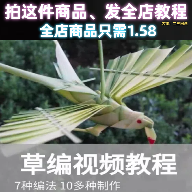 草编教程视频教学棕编叶技法柳编