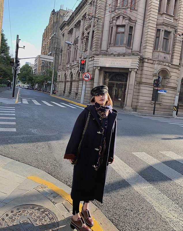 LANGBOOM  爱丁堡 英国复古高级全羊毛藏蓝色毛呢大衣外套,女装/女士精品,毛呢外套,淘宝优惠券,粉丝福利购,淘宝优惠卷