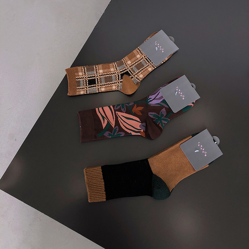 LANGBOOM  法国艺术油画英伦百搭INS中筒欧美韩系潮牌彩色短袜,女士内衣/男士内衣/家居服,短袜,淘宝优惠券,粉丝福利购,淘宝优惠卷