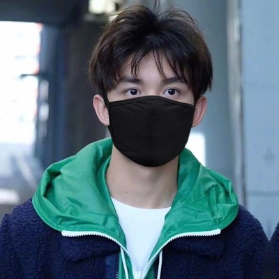 双面黑色口罩男女防寒秋冬季保暖加厚防尘防风纯棉透气里面黑色