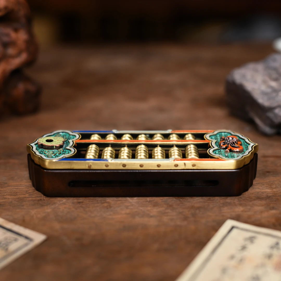 古铜如意算盘香插香盒（N00544）