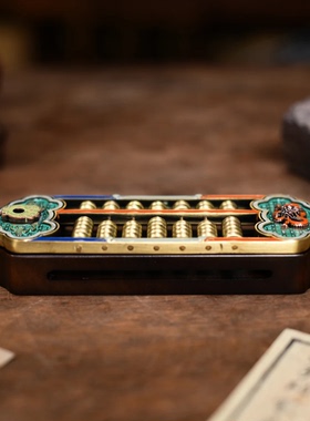 无现货古铜如意算盘香插香盒（N00544）