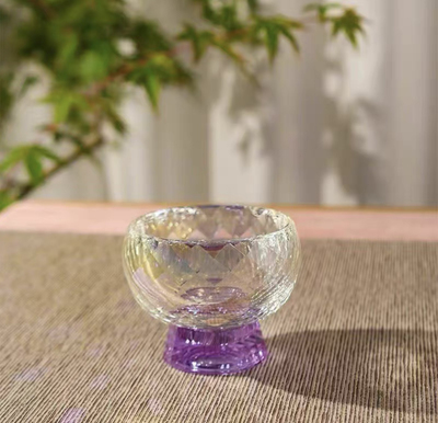 卡普拉菱曦炫彩水晶高足品茗主人茶杯彩色礼盒装