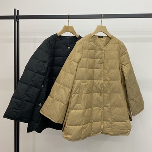 高级成衣系列侧开衩大A摆 轻蓬白鸭绒羽绒服 两色入 欧美大牌风