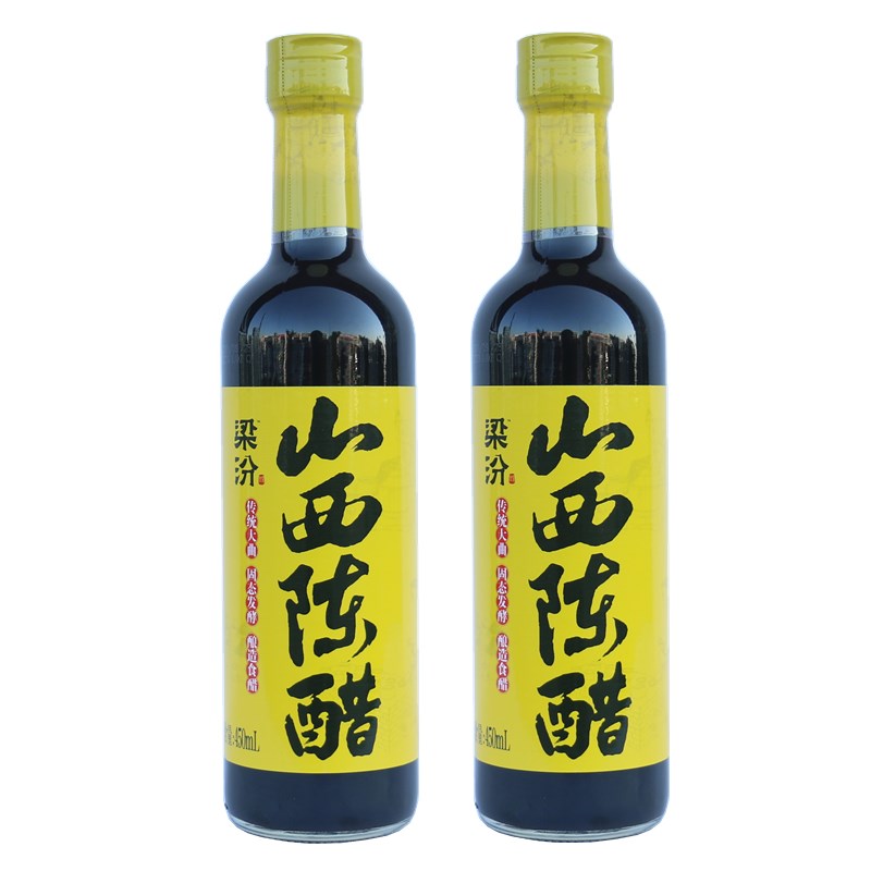 梁汾山西陈醋450ml*2瓶 传统大曲固态发酵酿造食醋 金龙鱼旗下