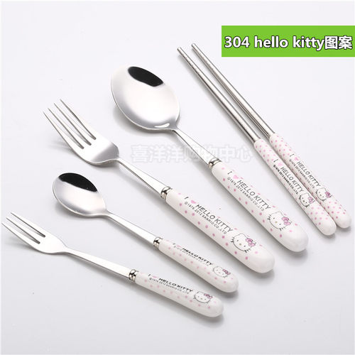 不锈钢图案陶瓷餐具筷子创意
