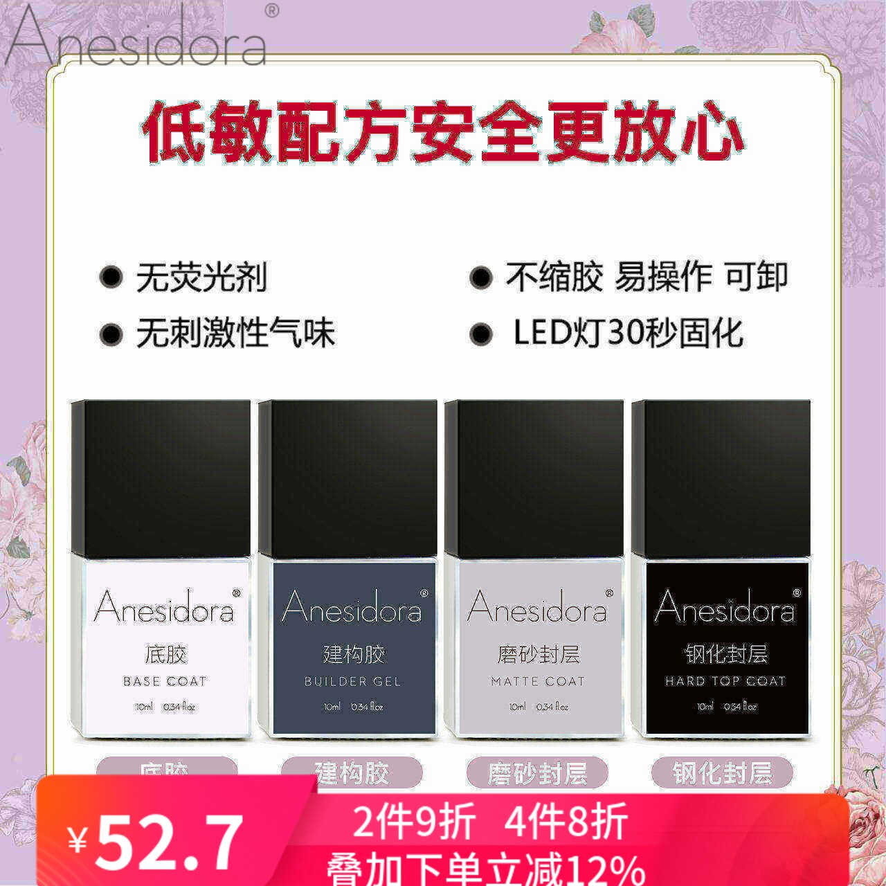 【进口可卸配方】安妮丝甲油胶 底胶 免洗封层 磨砂  加固胶 建构