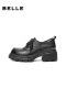 复古厚底牛津鞋 女商场春新款 乐福黑色小皮鞋 百 深口单鞋 E9N1