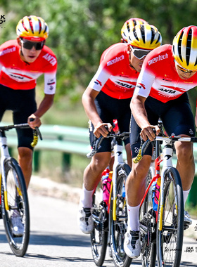 捷酷新款中国安踏Mentech洲际车队专业男士车迷版骑行短袖