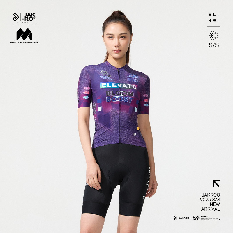 捷酷25年春夏新款女士短袖自行车公路车高弹透气骑行服 Elevate
