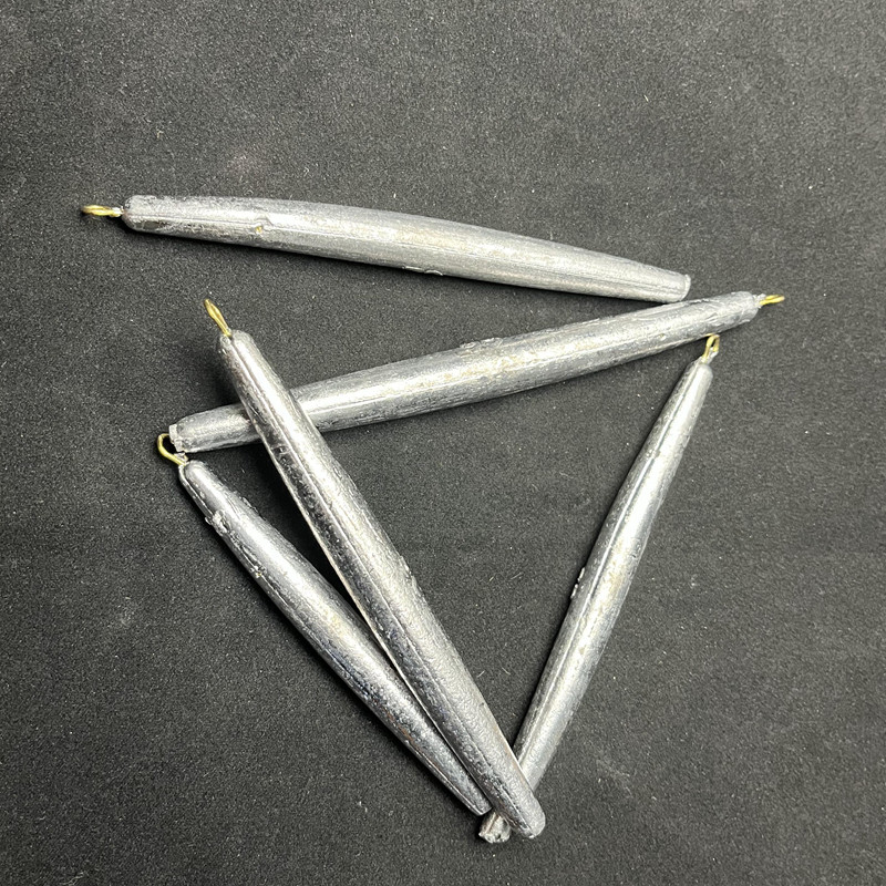 锚鱼铅坠单环笔铅双环笔铅海杆抛竿抛杆长条带环铅坠锚鲤鱼锚青鱼