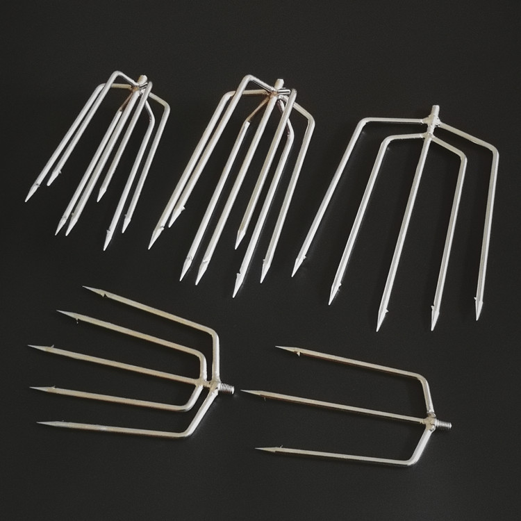 不锈钢鱼叉头平叉排叉圆叉灯笼叉加固大小通用扎鱼8mm螺丝接口m8