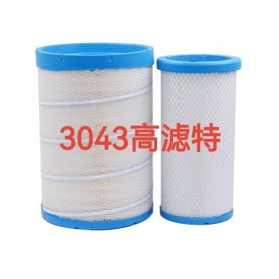 适配于K3043PU滤清器欧曼华菱汉马H6空气滤芯宇通客车AF26597空滤