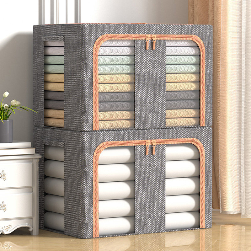 加厚棉麻衣服收纳箱家用衣物整理盒被子筐袋神器大容量折叠百纳箱