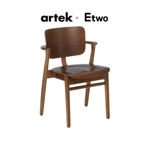 E2全球购正品|芬兰Artek Domus chair中古风餐椅扶手椅子可堆叠