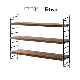 E2全球购正品 pocket隔板书架上墙收纳储物置物架三层架子 String