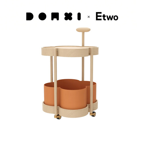Donxi实木客厅创意小推车设计师