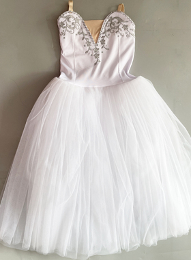 芭蕾舞裙演出服女童小天鹅舞蹈长纱裙浅蓝色蓬蓬纱裙tutu裙表演服