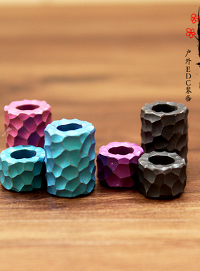 XGEDC手工锤纹 钛合金EDC伞绳挂坠手电坠尾绳刀坠钥匙扣坠推牌坠