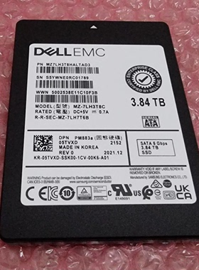 Dell 05TVXD 5TVXD 3.84TB 2.5 6G SATA III SSD MZ7LH3T8HALTAD3