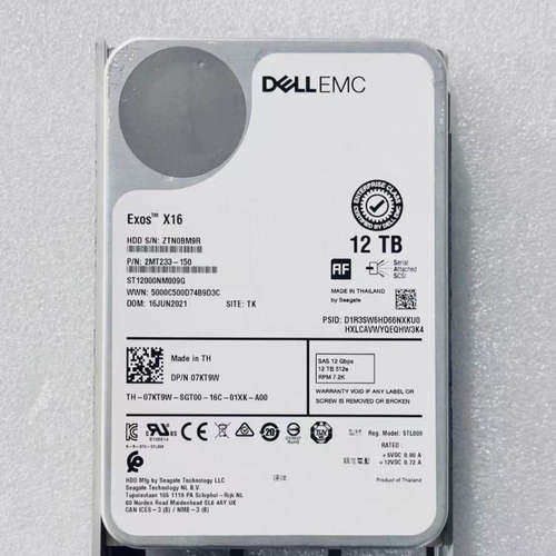 07KT9W Dell ST12000NM009G  12TB 7.2K  3.5