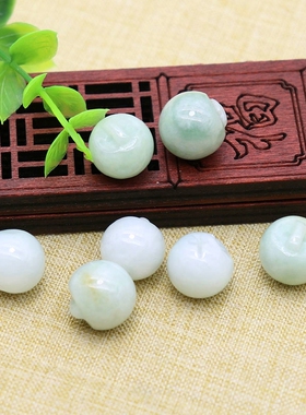 翡翠吊坠 手工雕刻 儿童宝宝饰品配件 A货 别针手链 绿色翡翠苹果