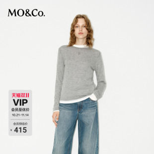 外穿上衣摩安珂 透气保暖性能打底衫 MOCO针织衫 毛衣含山羊绒薄款