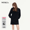 MOCO连衣裙2025秋新品 轻暖空气棉高领卫衣裙直筒运动风MBE3DRST11