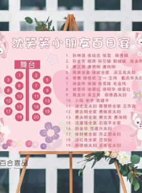 玲娜贝儿宝宝宴席位图三丽鸥生日满月宴名单海报百日宴座位牌KT板