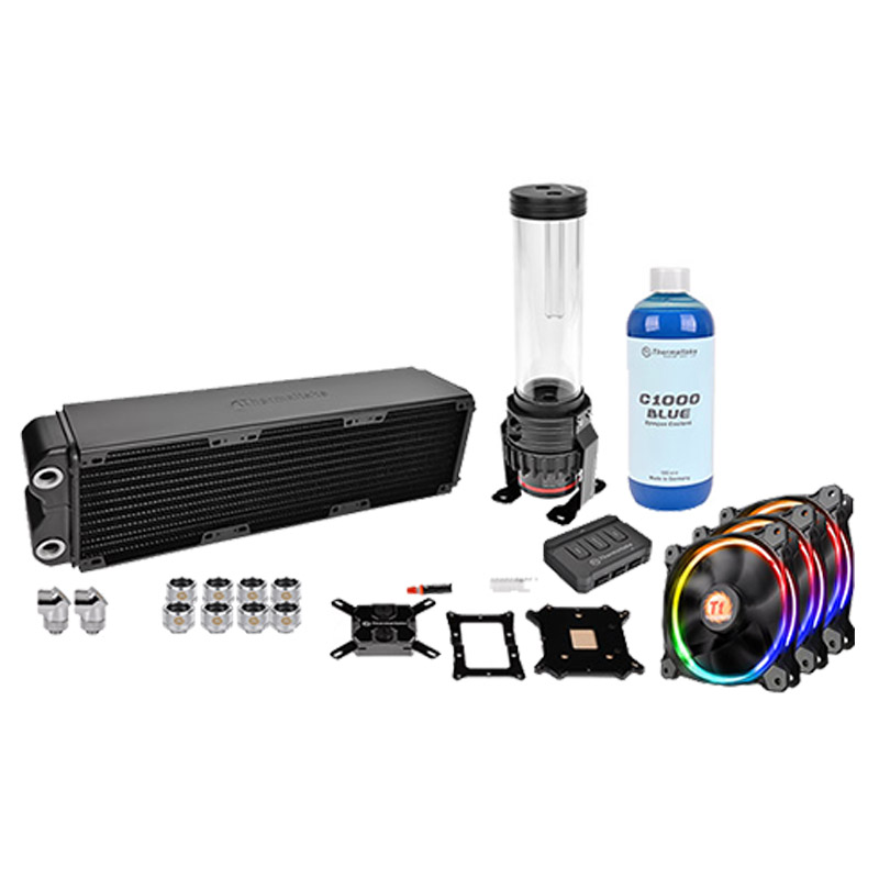 Tt 正品牌水冷硬管套装 冰核360 RGB风扇 360厚排水冷散热DIY水冷