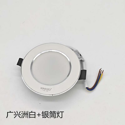 广兴洲超薄筒灯天花灯银边筒灯客厅白+金筒灯孔灯白银