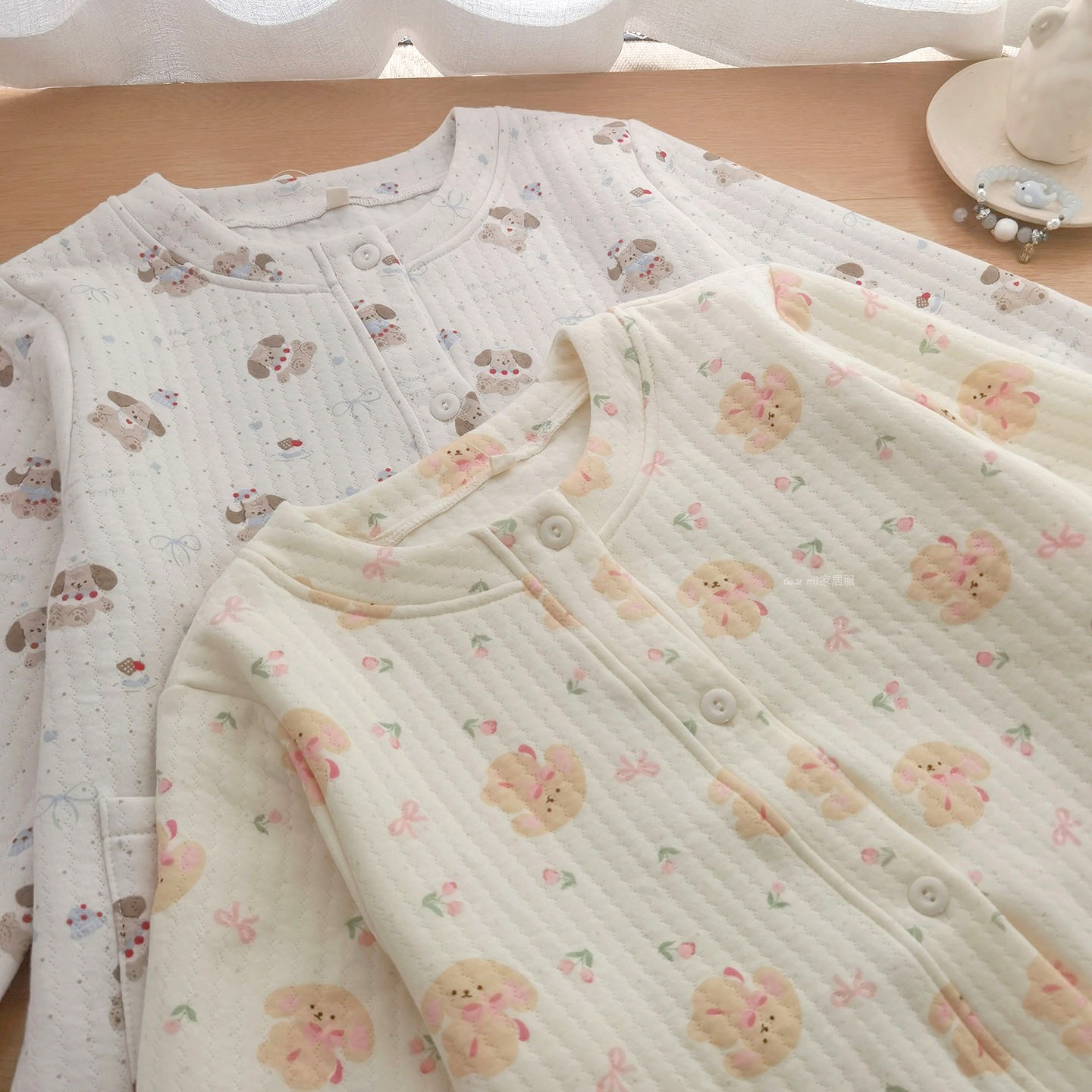 可爱狗狗空气棉小开衫上衣