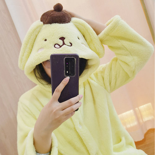 奶乎乎布丁狗长款睡袍